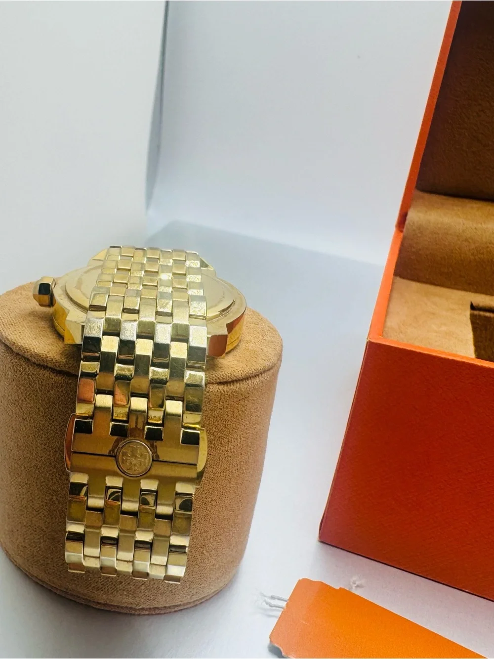 Tory Burch Gold-Tone Bracelet Watch with White Dial